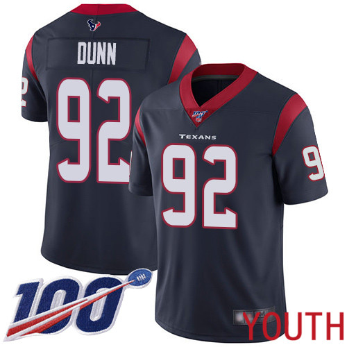 Houston Texans Limited Navy Blue Youth Brandon Dunn Home Jersey NFL Football 92 100th Season Vapor Untouchable